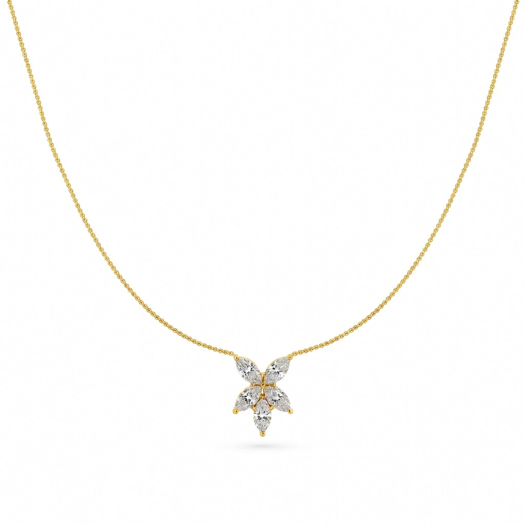 1.25 Ct Marquise Cut Diamond Chain Necklace VS1 D-F White Gold 14k