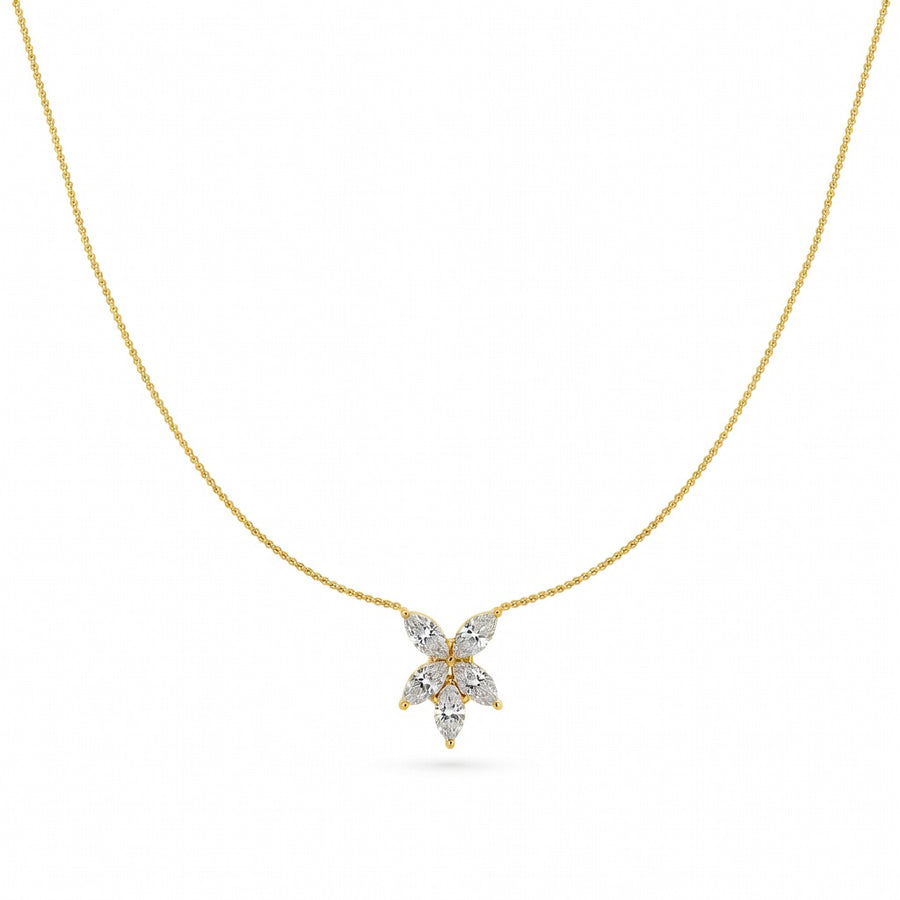 1.25 Ct Marquise Cut Diamond Chain Necklace VS1 D-F White Gold 14k