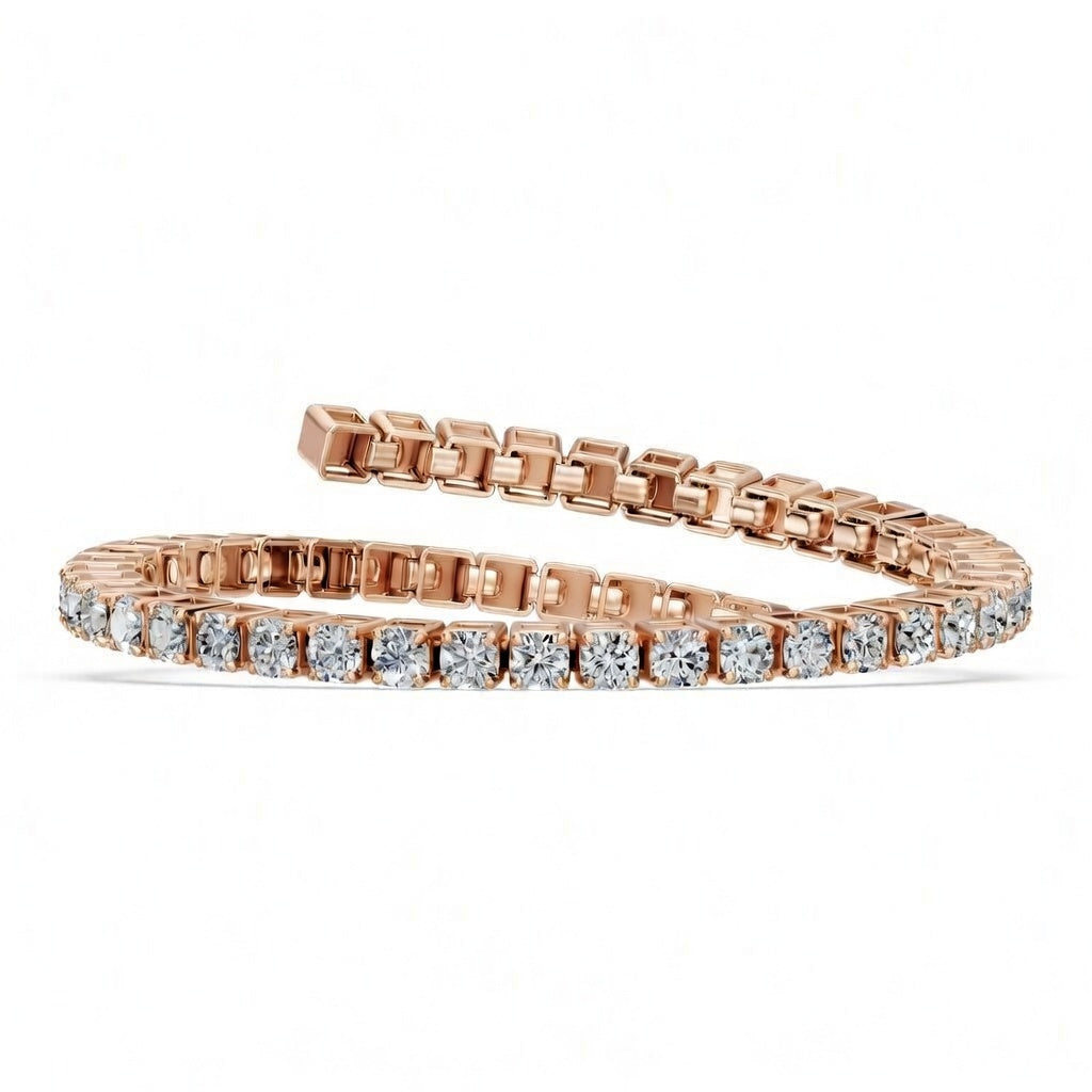 4.74 Carat Round Cut Diamond Bangle Bracelet VS1 D F White Gold 14k