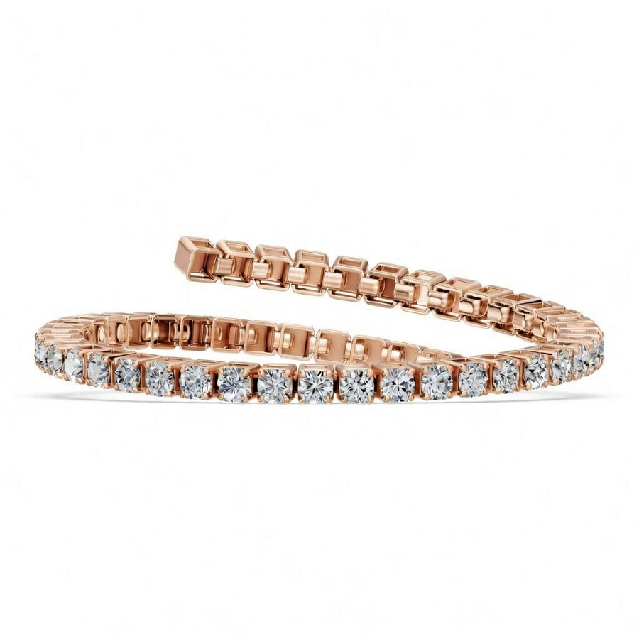 4.74 Carat Round Cut Diamond Bangle Bracelet VS1 D F White Gold 14k