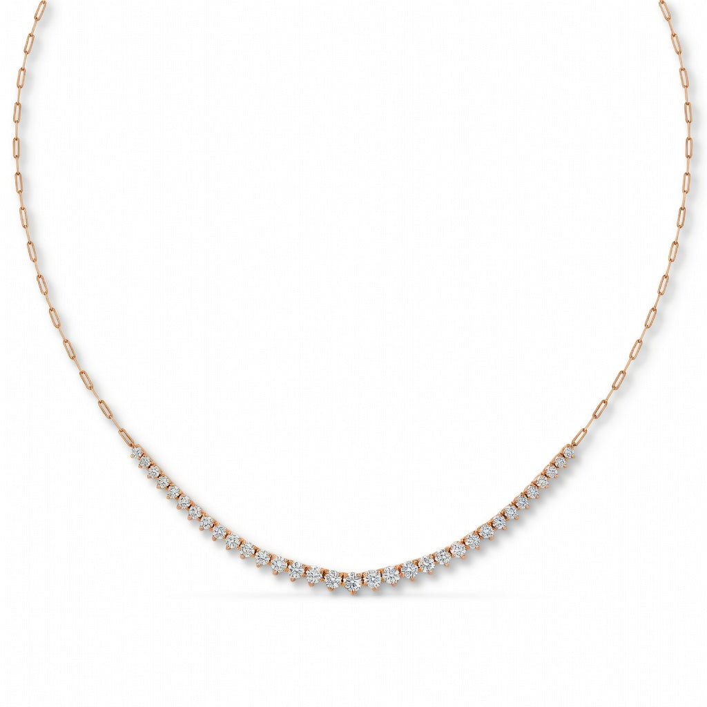 2.25 Ct Round Cut Diamond Chain Necklace VS1 D-F White Gold 14k