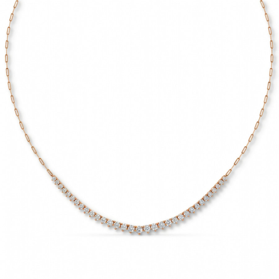 2.25 Ct Round Cut Diamond Chain Necklace VS1 D-F White Gold 14k