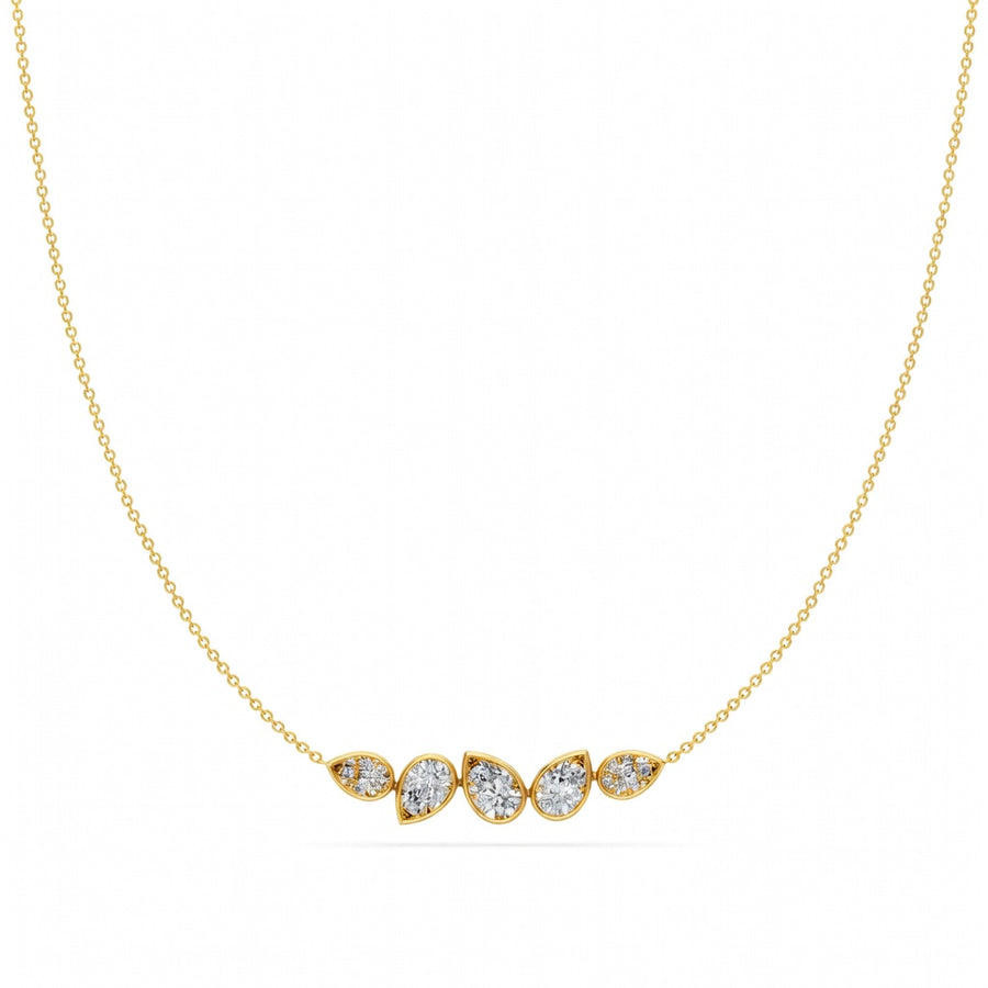 1.9 Ct Pear Cut Diamond Chain Necklace VS1 D-F White Gold 14k