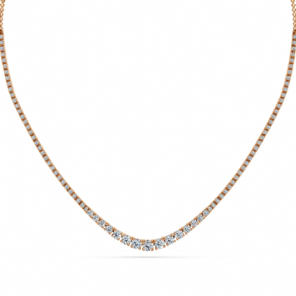 6.5 Ct Round Cut Diamond Tennis Necklace VS1 D-F White Gold 14k