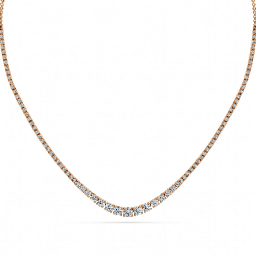 6.5 Ct Round Cut Diamond Tennis Necklace VS1 D-F White Gold 14k