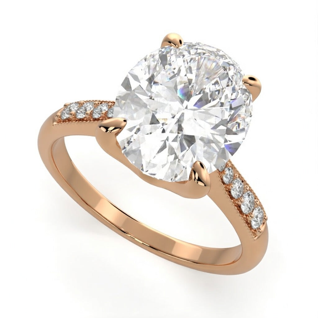 Federica 3.4 Carat Oval Cut 4 Prong Engagement Ring