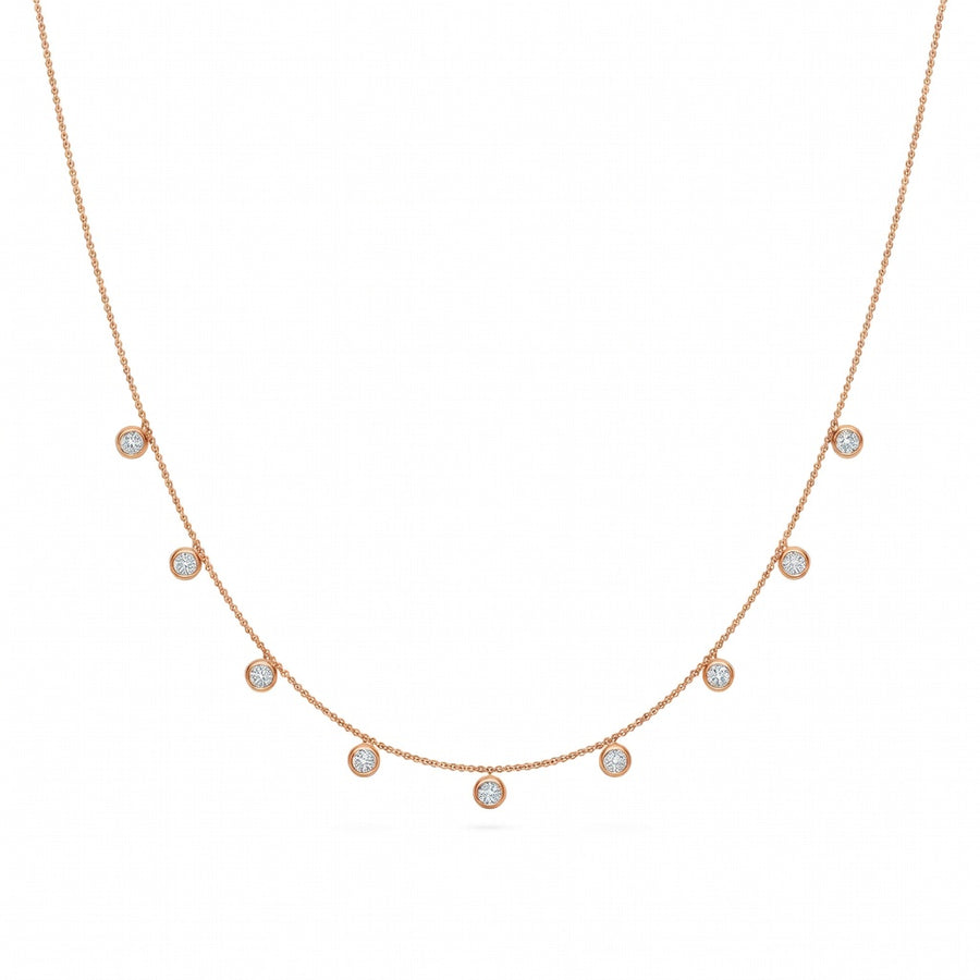 0.9 Ct Round Cut Diamond Chain Necklace VS1 D-F White Gold 14k