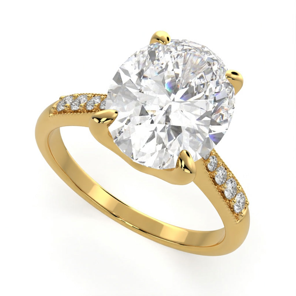 Federica 3.4 Carat Oval Cut 4 Prong Engagement Ring