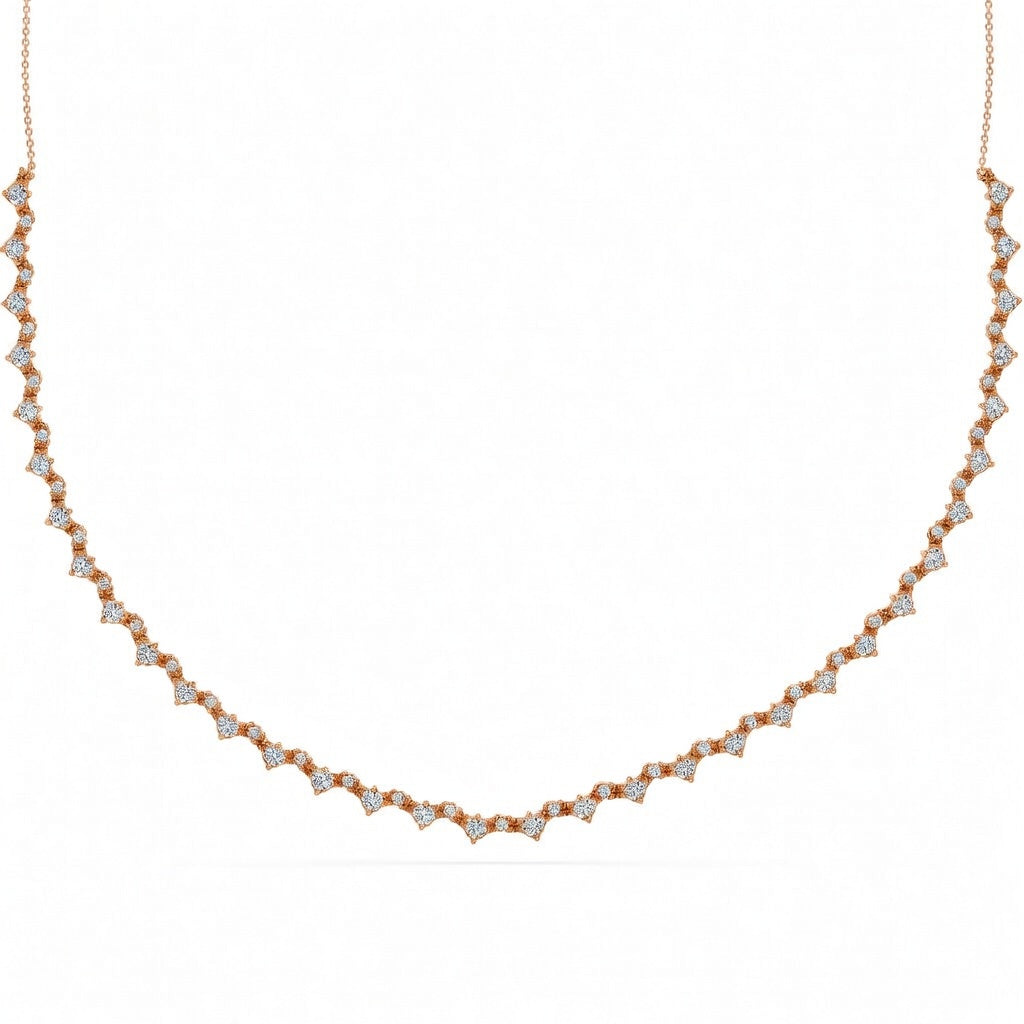 3.65 Ct Round Cut Diamond Tennis Necklace VS1 D-F White Gold 14k