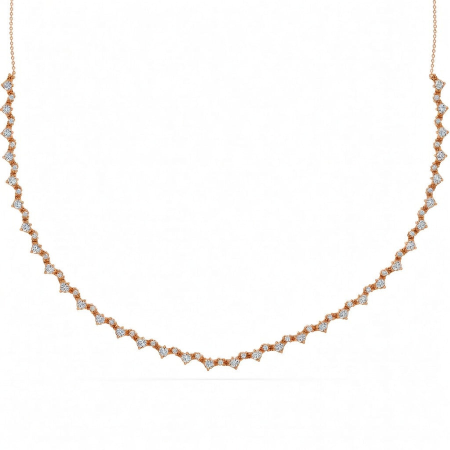 3.65 Ct Round Cut Diamond Tennis Necklace VS1 D-F White Gold 14k