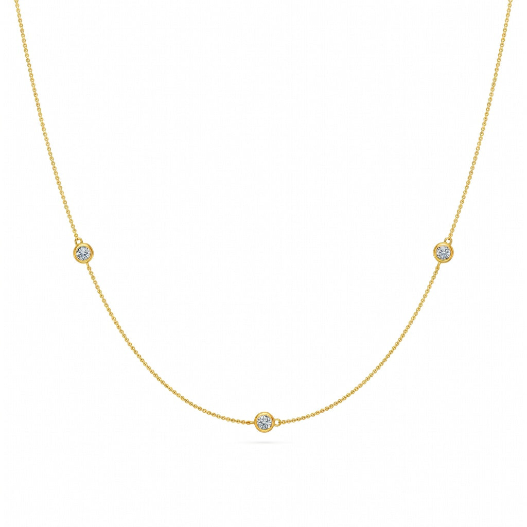 1.6 Ct Round Cut Diamond Chain Necklace VS1 D-F White Gold 14k