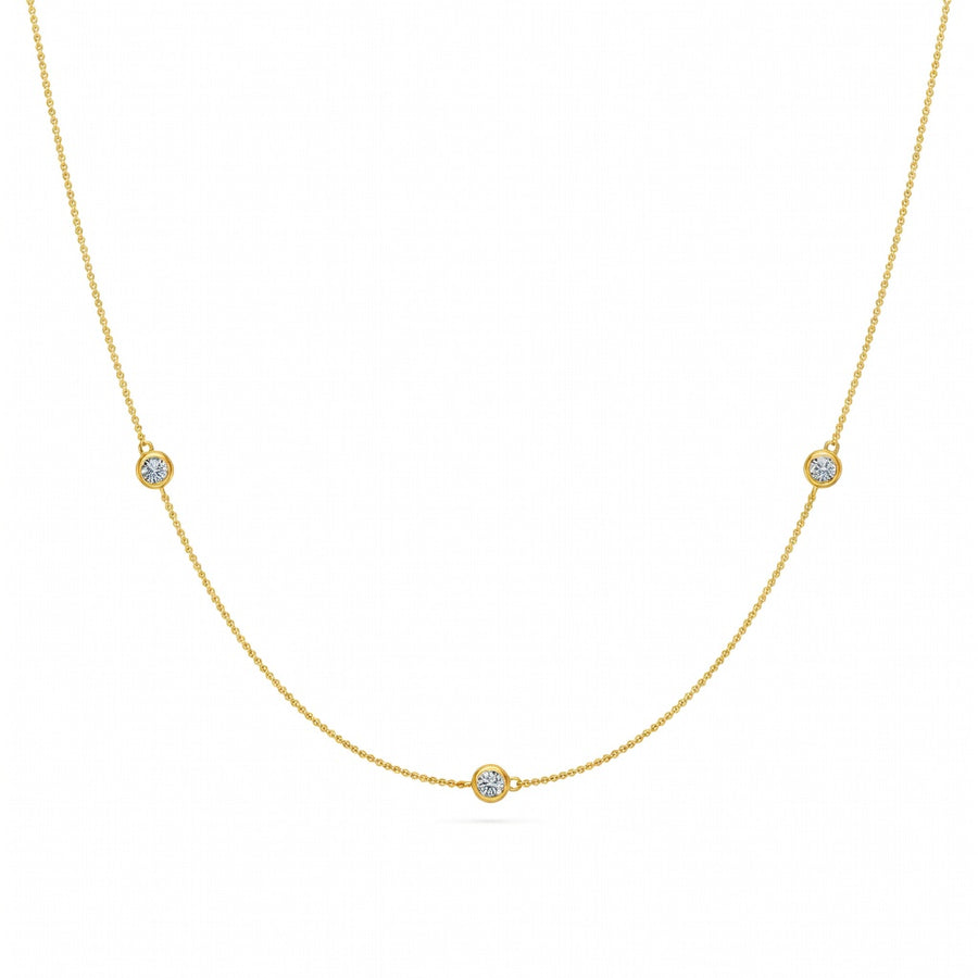1.6 Ct Round Cut Diamond Chain Necklace VS1 D-F White Gold 14k