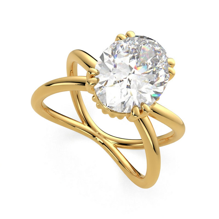 Tatiana 1 Carat Oval Cut Solitaire Split Shank Engagement Ring