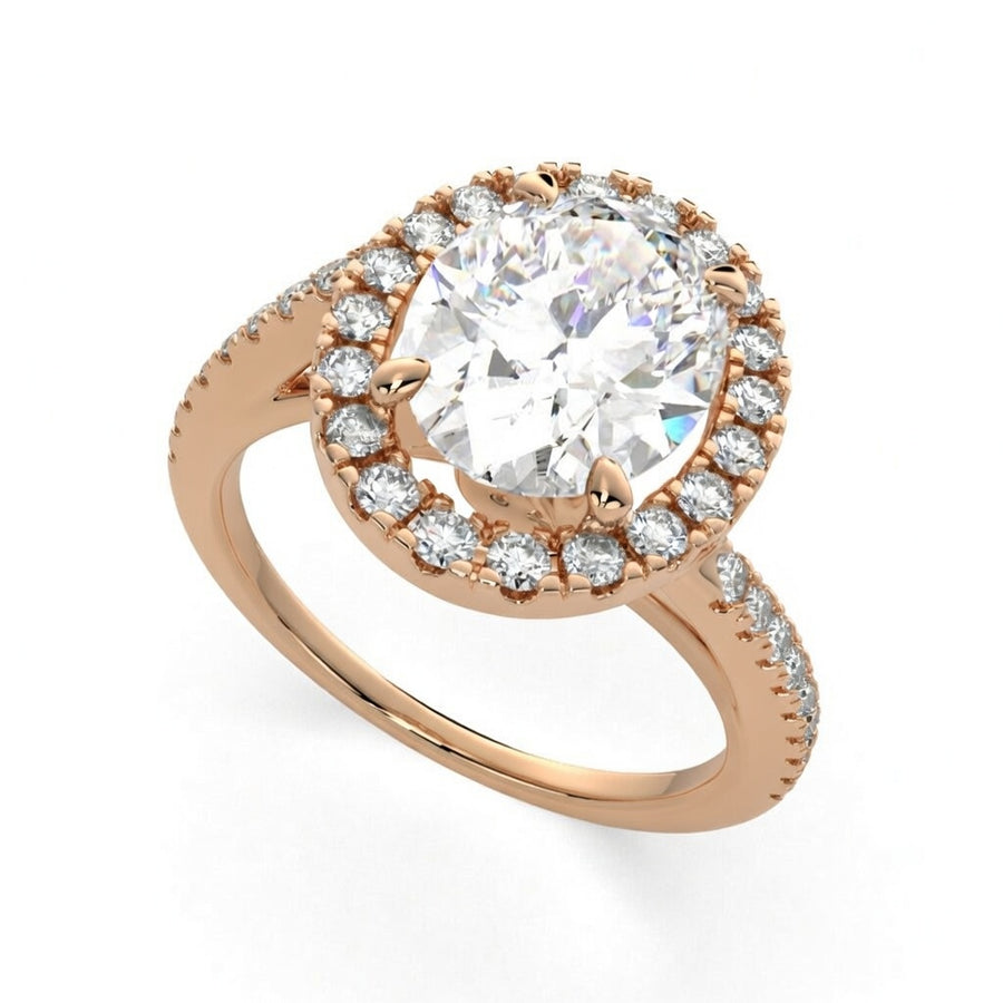 Paloma 3.35 Carat Round Cut Pave Halo Engagement Ring