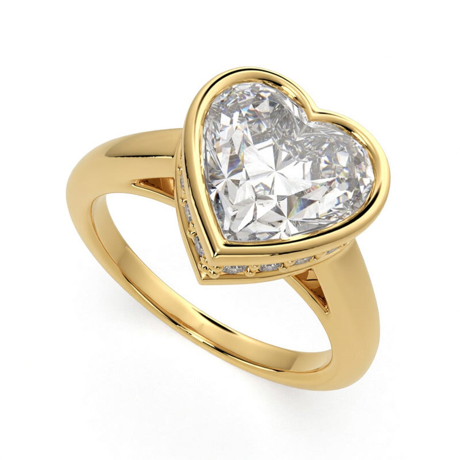 Xenia 4.15 Carat Heart Cut Halo Pave Solitaire Engagement Ring