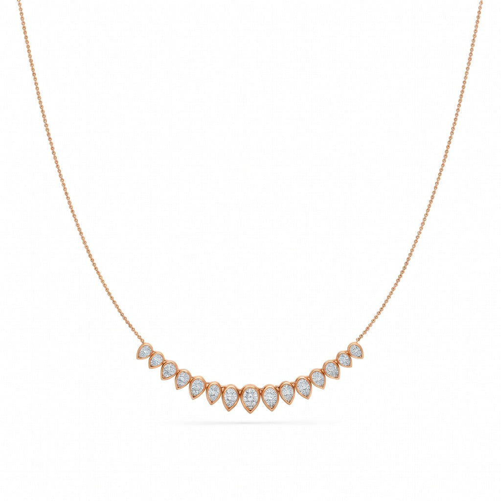 2.6 Ct Pear Cut Diamond Chain Necklace VS1 D-F White Gold 14k