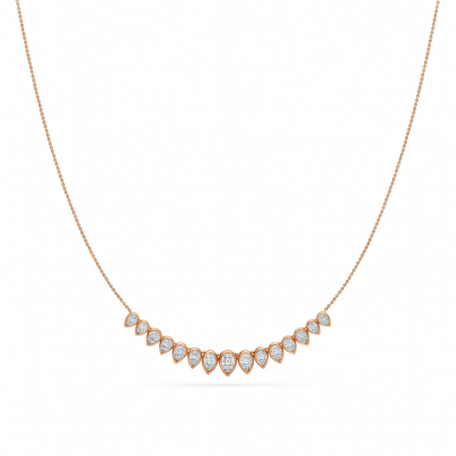 2.6 Ct Pear Cut Diamond Chain Necklace VS1 D-F White Gold 14k
