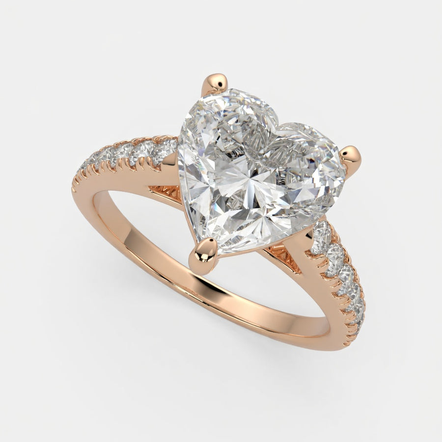 Ginevra 1.2 Carat Heart Cut Tapered Engagement Ring