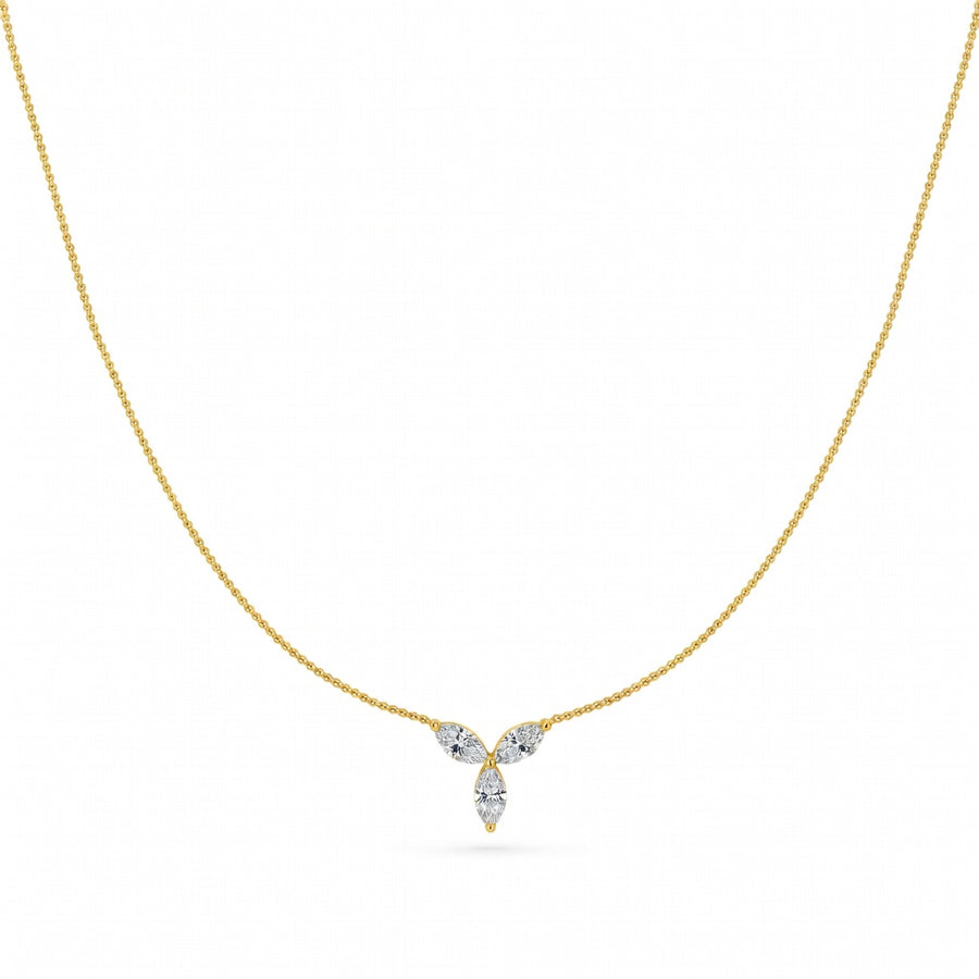 0.65 Ct Marquise Cut Diamond Chain Necklace VS1 D-F White Gold 14k