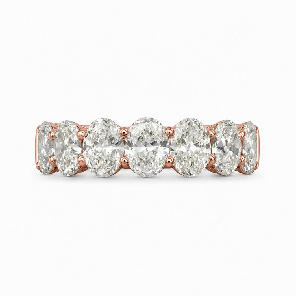 3.52 CT Lab-Grown Diamond Half Eternity Ring in 14K White Gold (D–F / VS1–VS2)