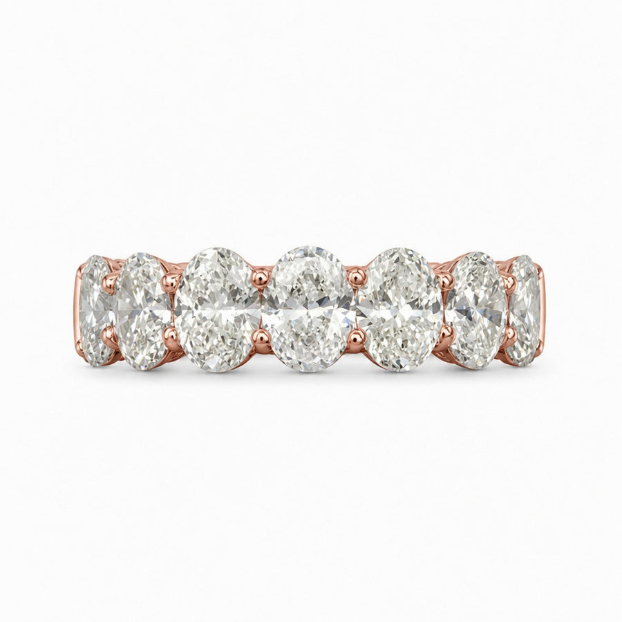 3.52 CT Lab-Grown Diamond Half Eternity Ring in 14K White Gold (D–F / VS1–VS2)