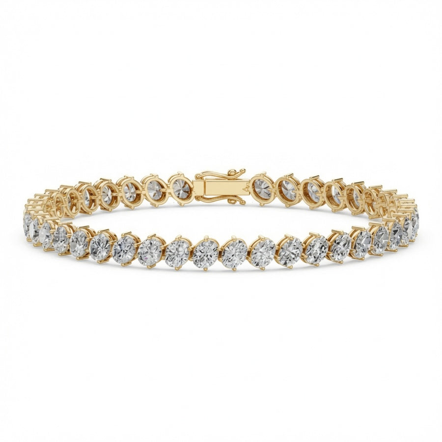 13.13 Carat Round Cut Diamond Tennis Bracelet VS1 D F White Gold 14k