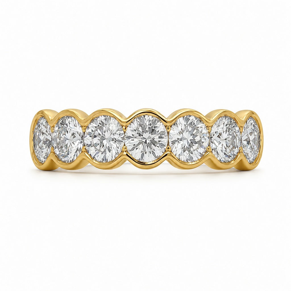 2.10 CT Lab-Grown Diamond Band Fashion Ring in 14K White Gold (D–F / VS1–VS2)