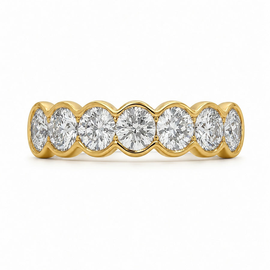 2.10 CT Lab-Grown Diamond Band Fashion Ring in 14K White Gold (D–F / VS1–VS2)