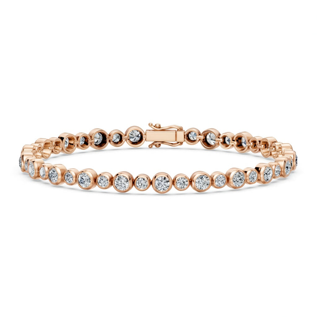 5.14 Carat Round Cut Diamond Tennis Bracelet VS1 D F White Gold 14k