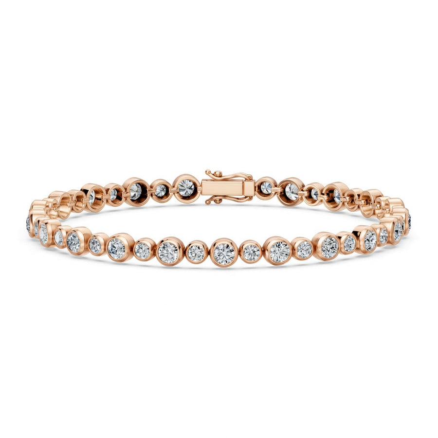 5.14 Carat Round Cut Diamond Tennis Bracelet VS1 D F White Gold 14k