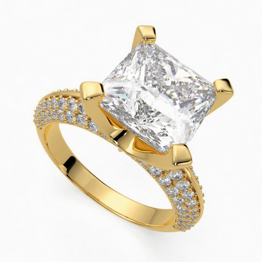 Daria 2.75 Carat Princess Cut Pave 6 Prong Engagement Ring
