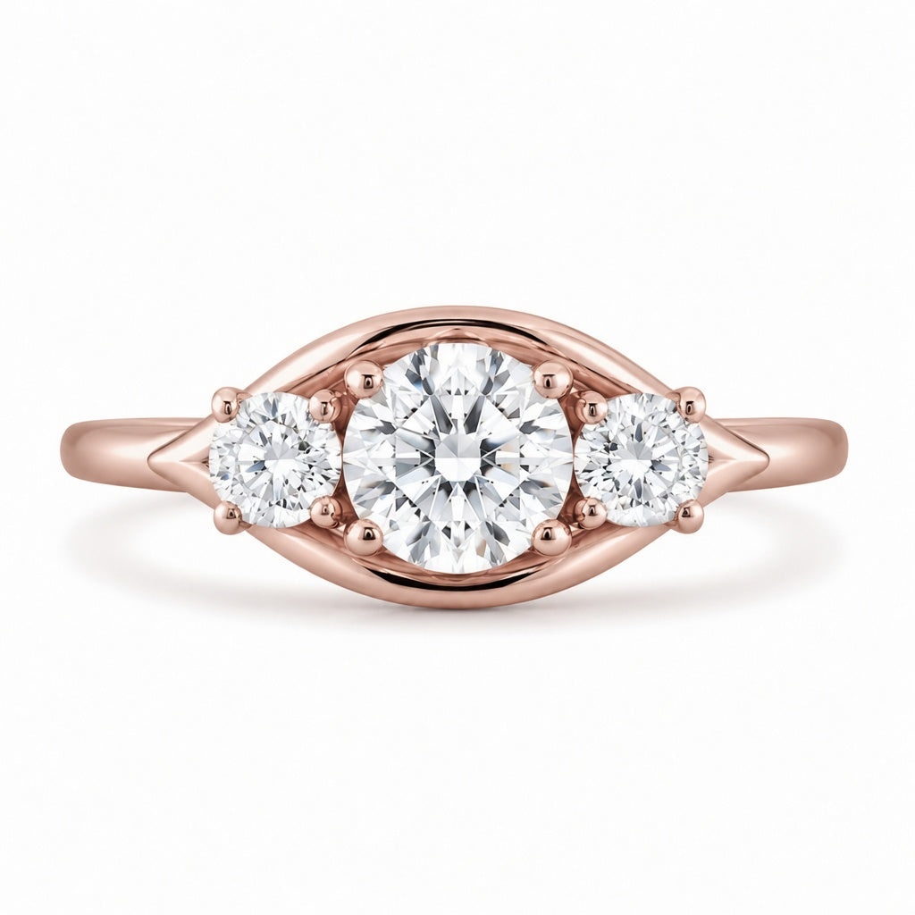 1.50 CT Round Cut Lab-Grown Diamond Three-Stone Engagement Ring in 14K White Gold – Classic Colorless Promise Design