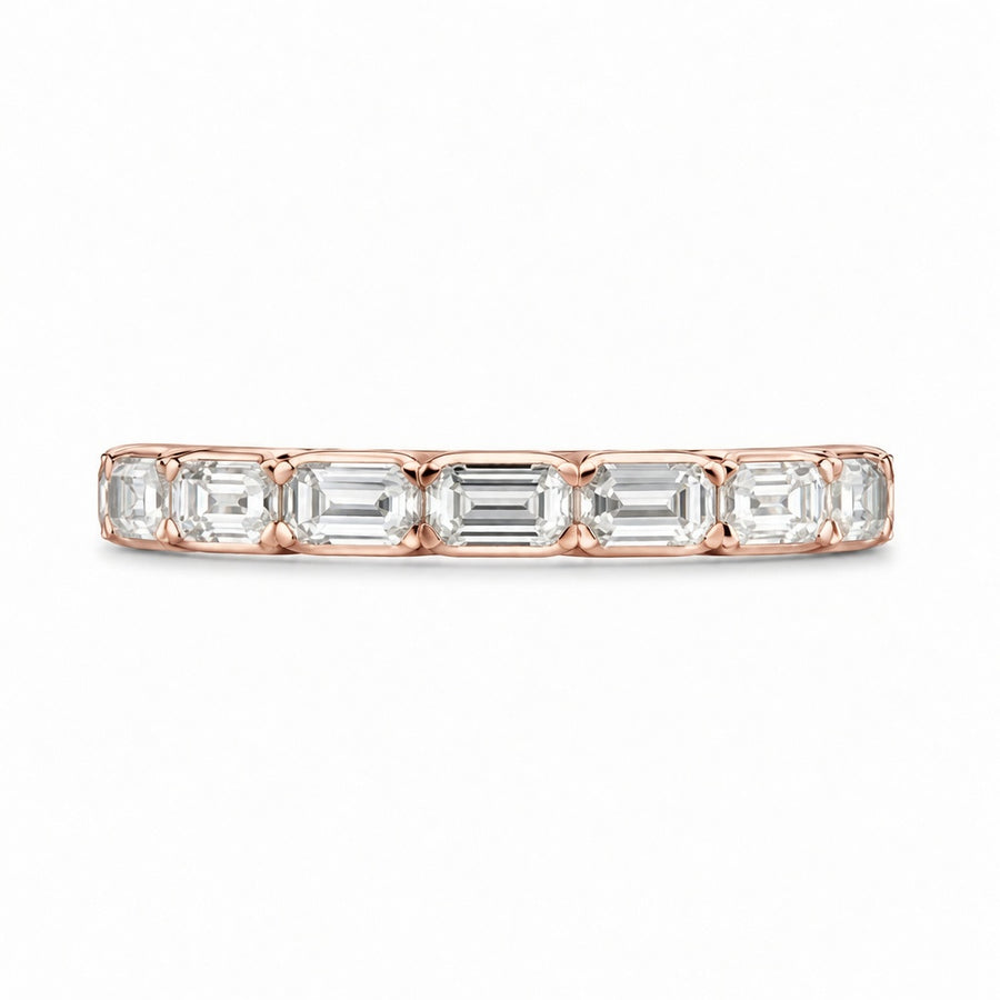 1.20 CT Lab-Grown Diamond Half Eternity Ring in 14K White Gold (D–F / VS1–VS2)