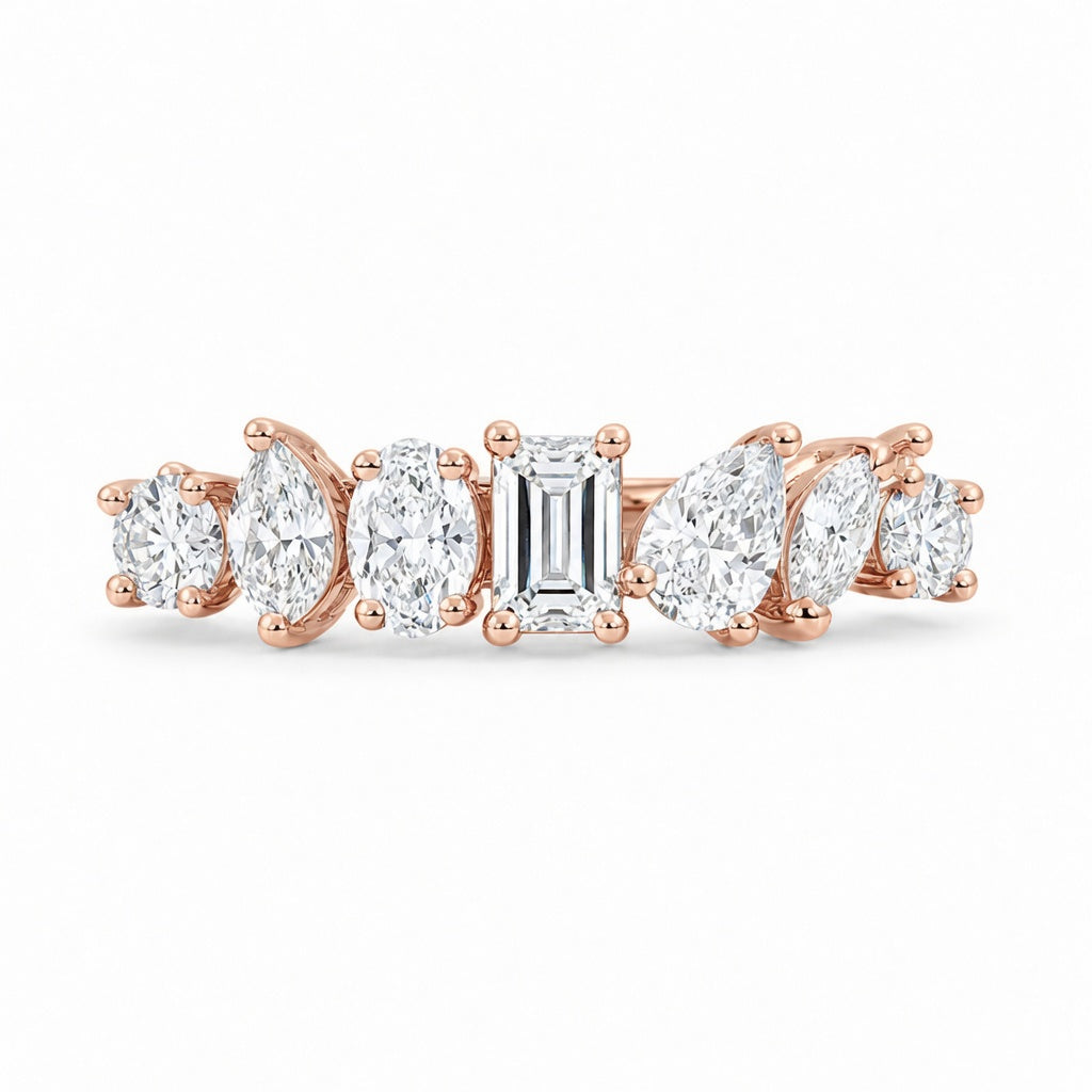 1.10 CT Lab-Grown Diamond Stackable Fashion Ring in 14K White Gold (D–F / VS1–VS2)