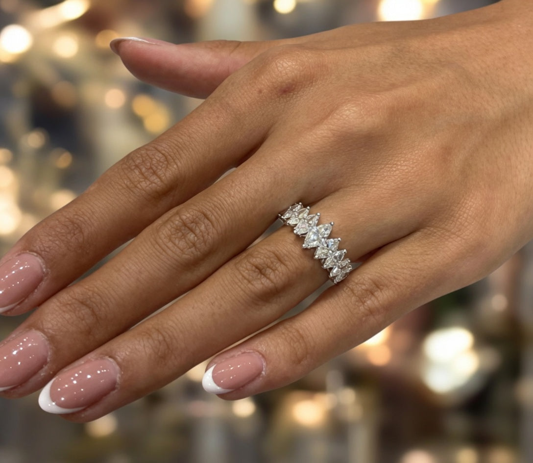 1.40 CT Lab-Grown Diamond Band Ring in 14K White Gold (D–F / VS1–VS2)