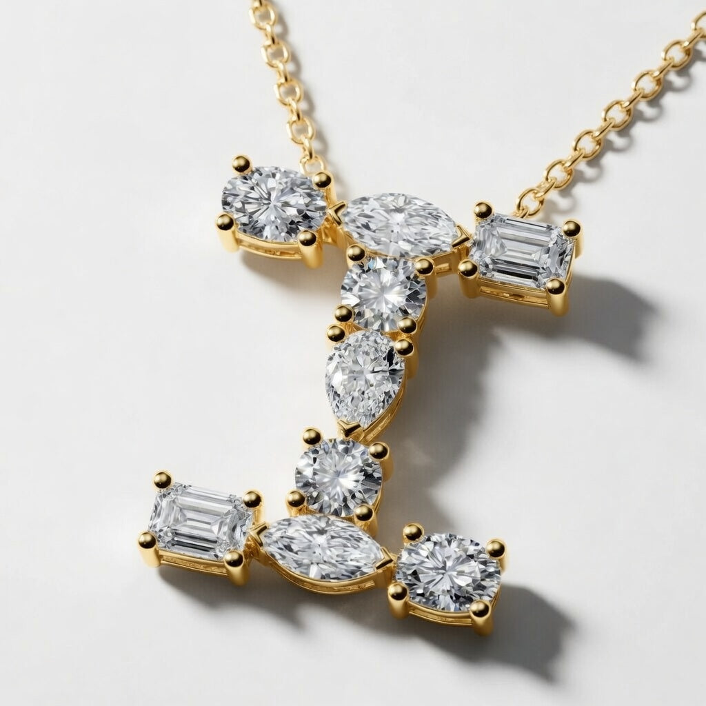 1.75 CTW Mosaic Multi-Shape Initial I Pendant (D–F / VS1–VS2)