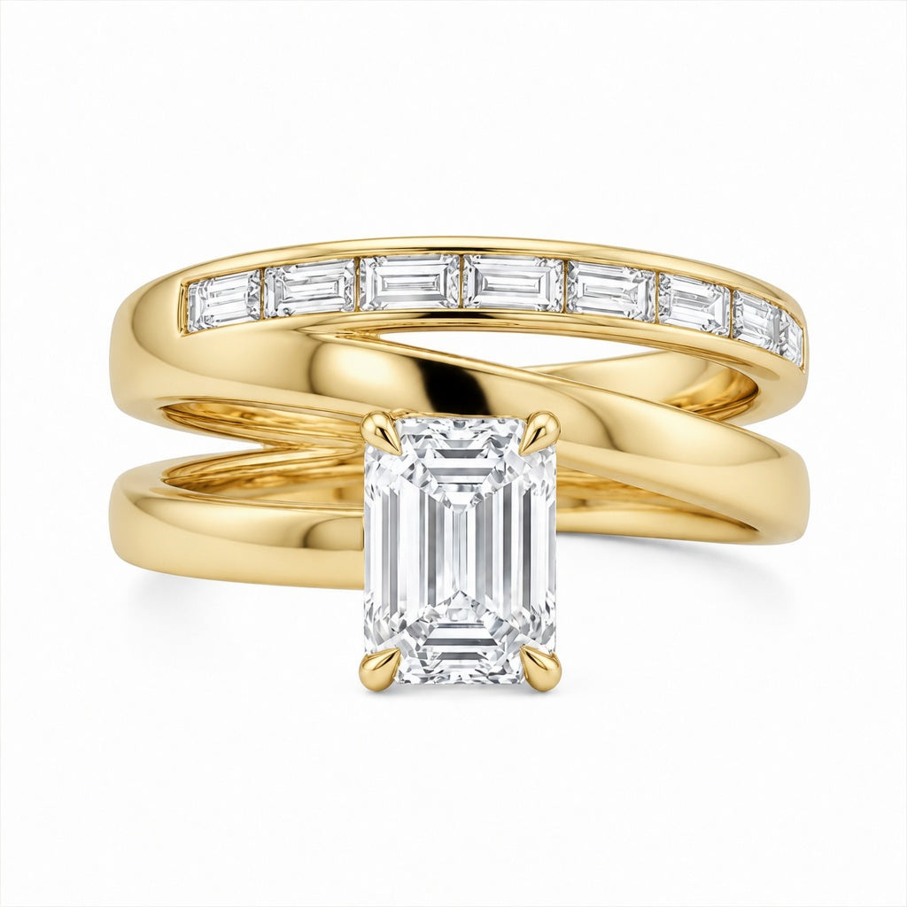 1.90 CT Lab-Grown Diamond Monél Ring in 14K White Gold (D–F / VS1–VS2)