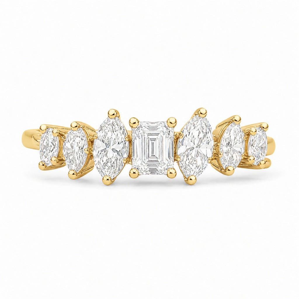 1.10 CT Lab-Grown Diamond Stackable Fashion Ring in 14K White Gold (D–F / VS1–VS2)
