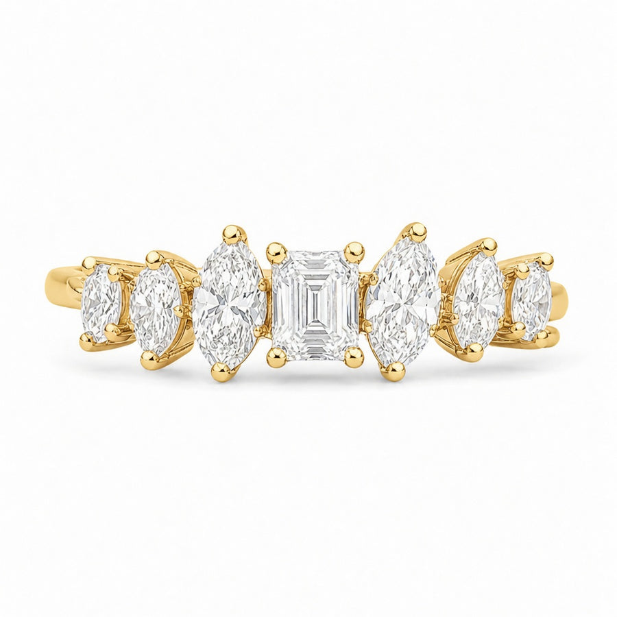 1.10 CT Lab-Grown Diamond Stackable Fashion Ring in 14K White Gold (D–F / VS1–VS2)