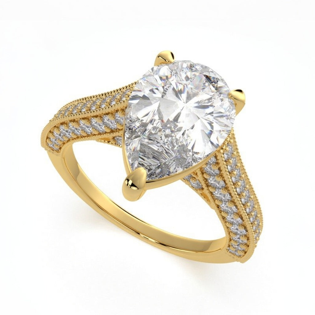 Martina 1.75 Carat Pear Cut Pave Engagement Ring