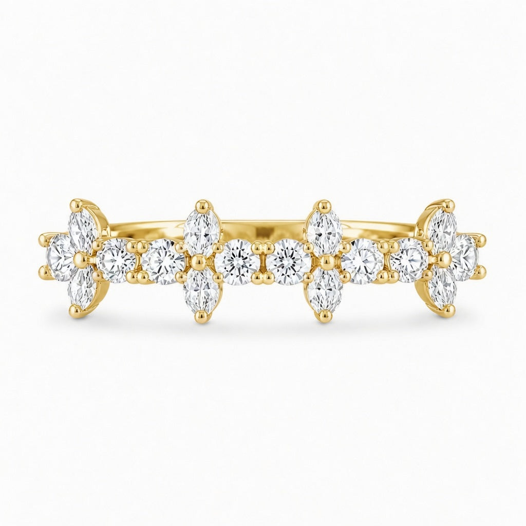 1.00 CT Lab-Grown Diamond Band Fashion Ring in 14K White Gold (D–F / VS1–VS2)