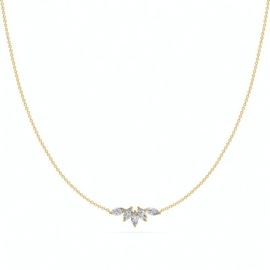 0.5 Ct Marquise Cut Diamond Chain Necklace VS1 D-F White Gold 14k