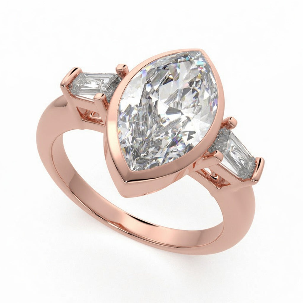 Emilia 3.5 Carat Marquise Cut Trilogy 3 Stone Engagement Ring