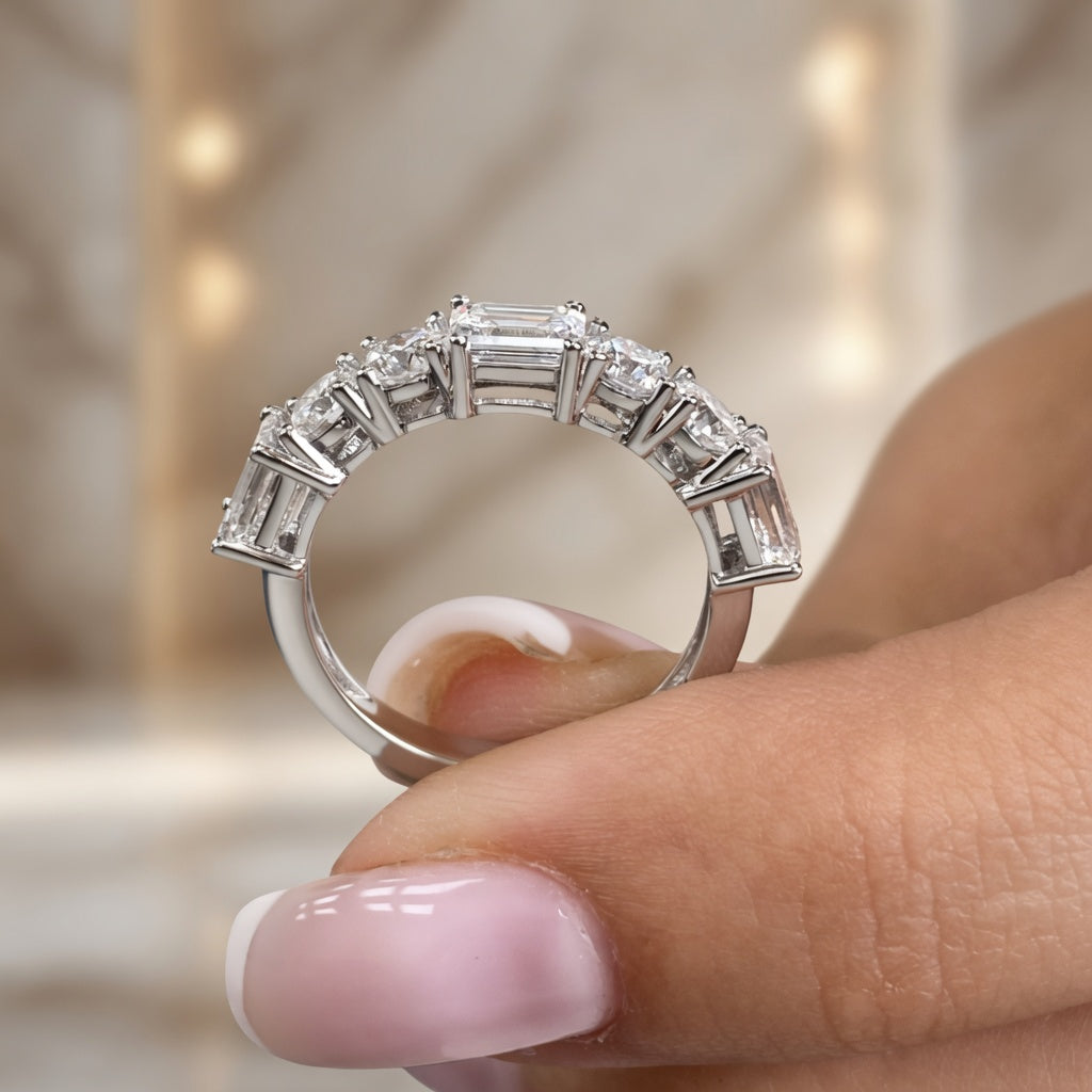 2.06 CT Lab-Grown Diamond Half Eternity Band in 14K White Gold (D–F / VS1–VS2)