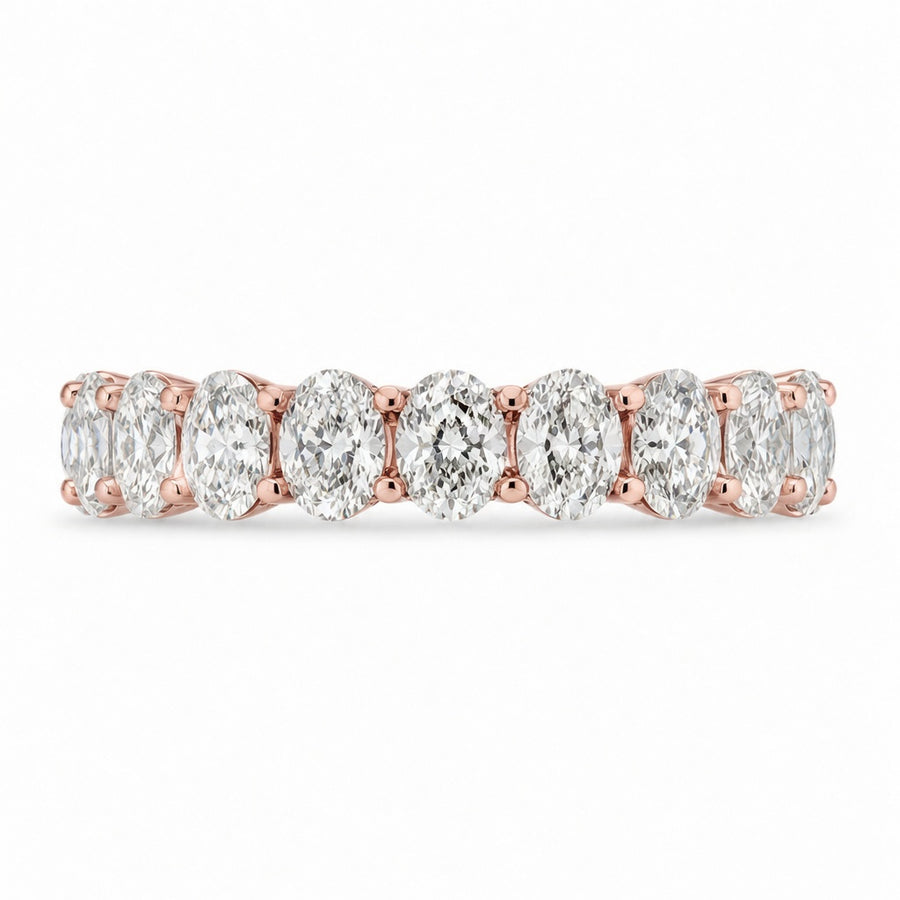 4.12 CT Lab-Grown Diamond Eternity Ring in 14K White Gold (D–F / VS1–VS2)