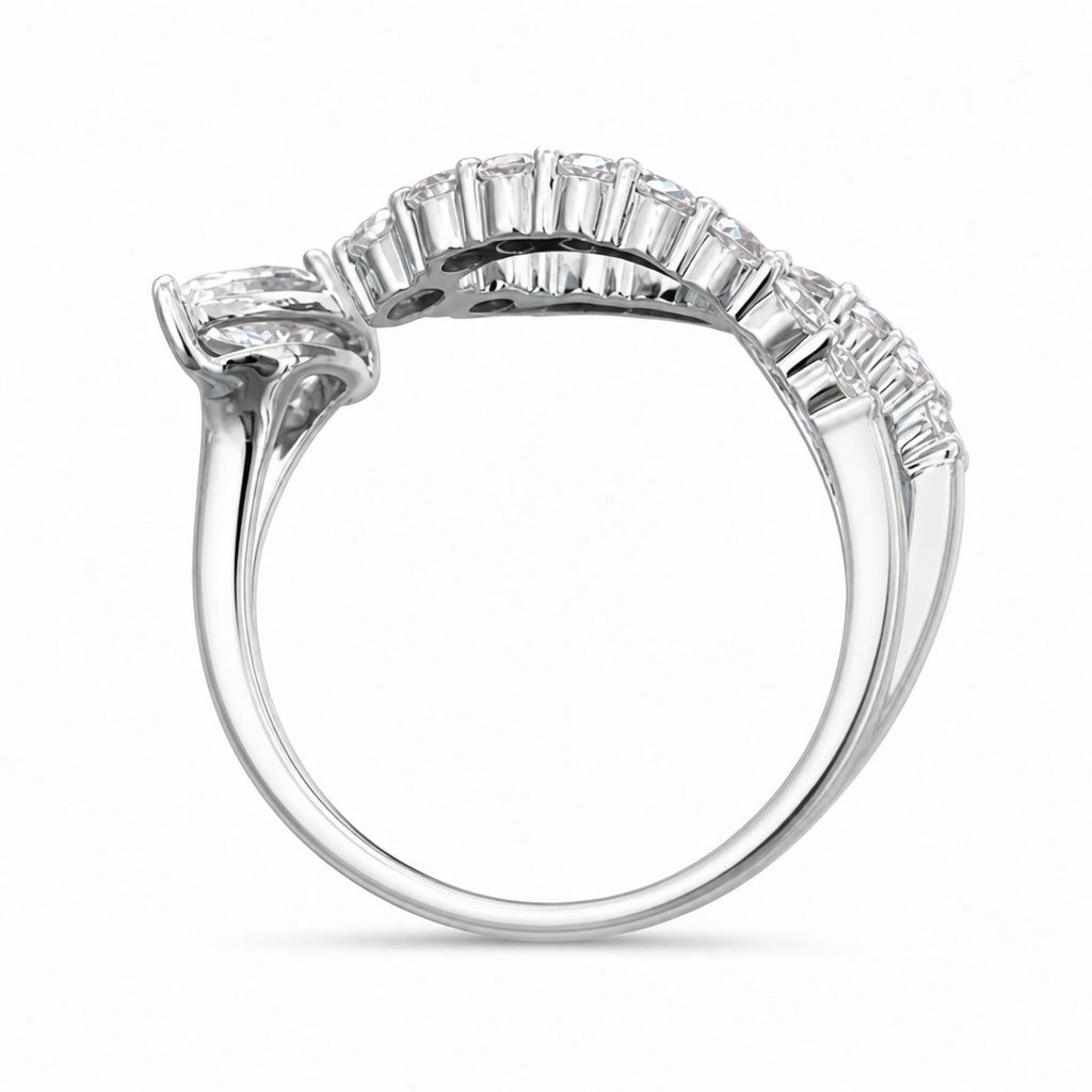 14K White Gold Lab-Grown Diamond Statement Fashion Ring (1.00 CTW – D–F / VS1–VS2)