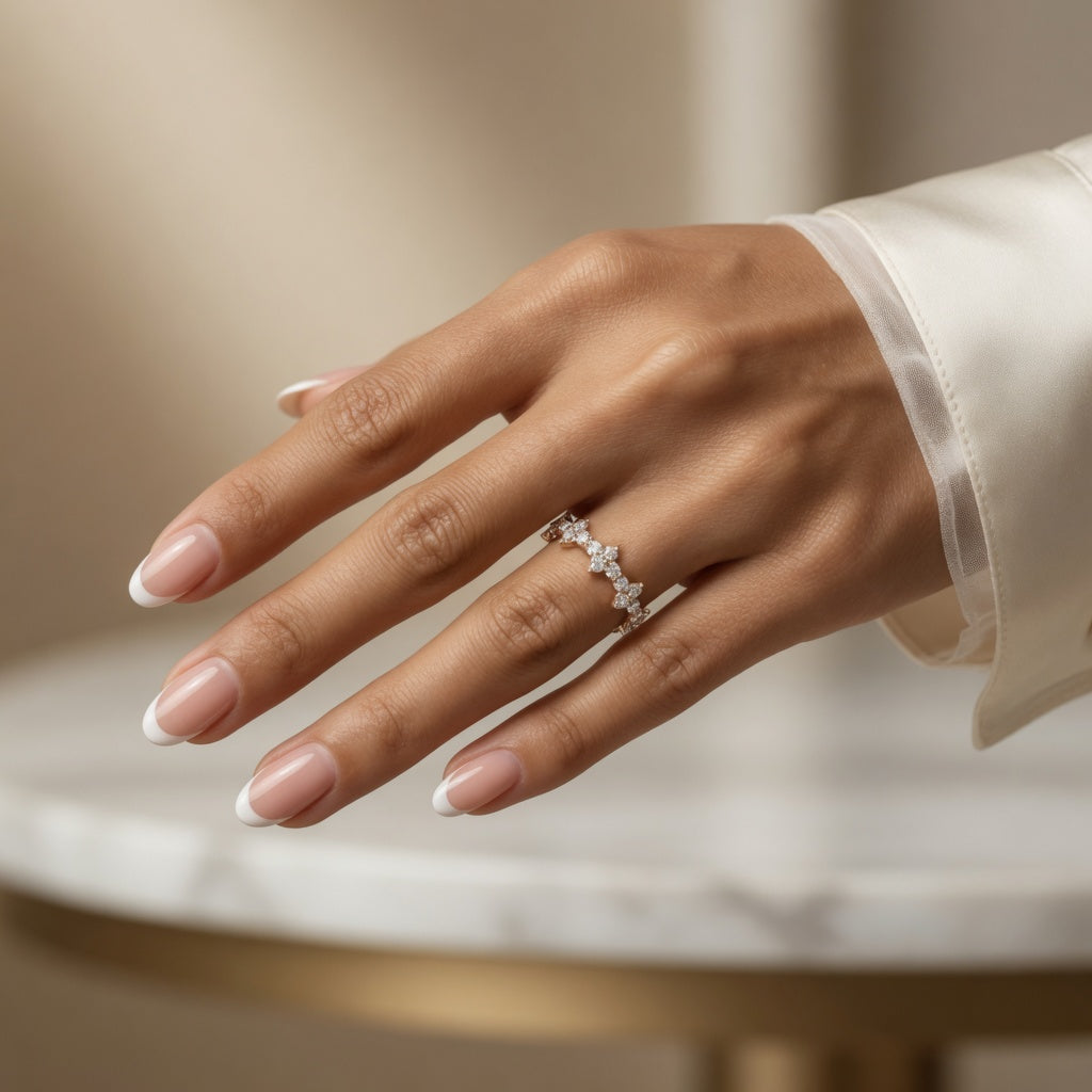 1.00 CT Lab-Grown Diamond Band Fashion Ring in 14K White Gold (D–F / VS1–VS2)