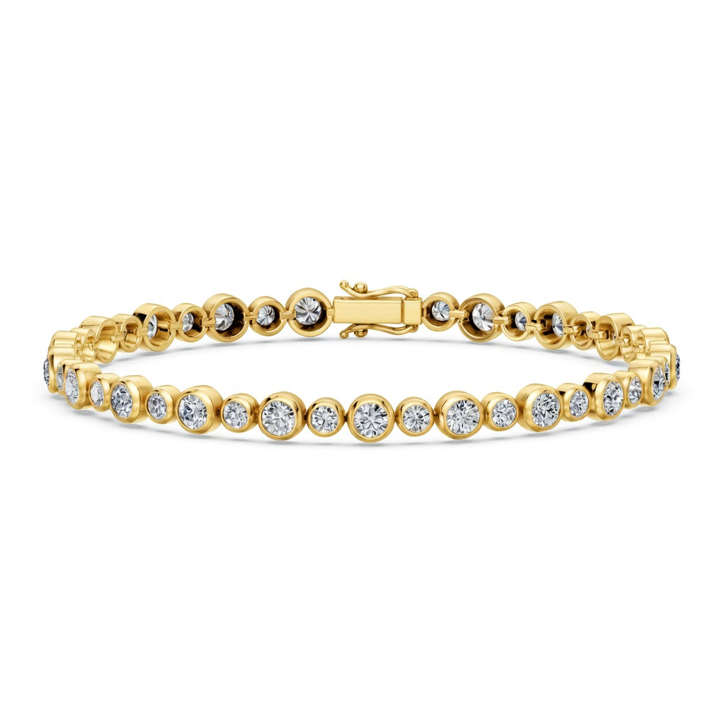 5.14 Carat Round Cut Diamond Tennis Bracelet VS1 D F White Gold 14k