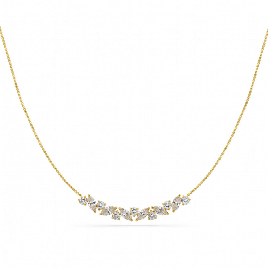 1.75 Ct Round Marquise Cut Diamond Chain Necklace VS1 D-F White Gold 14k
