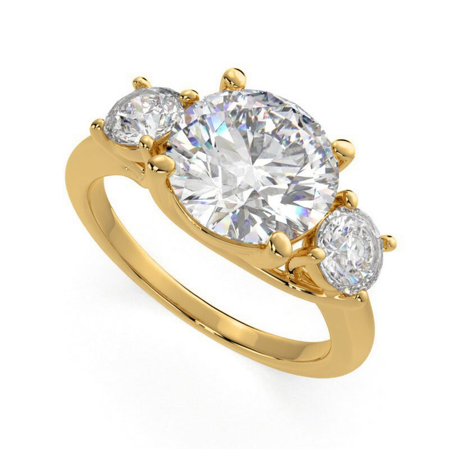 Hana 1.2 Carat Round Cut 3 Stone Engagement Ring